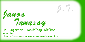 janos tamassy business card